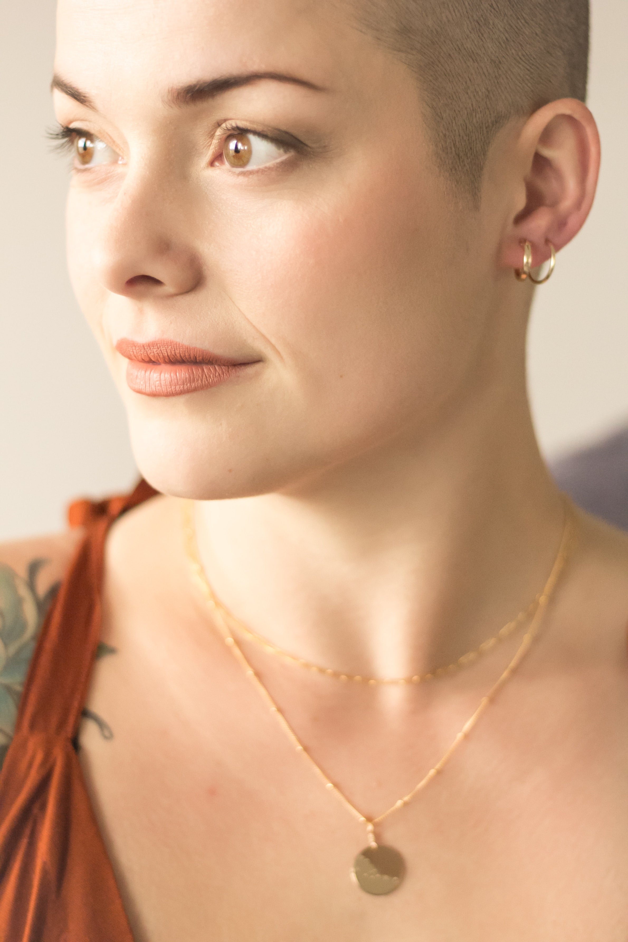 14kgf 14k gold fil leverback hoop earrings