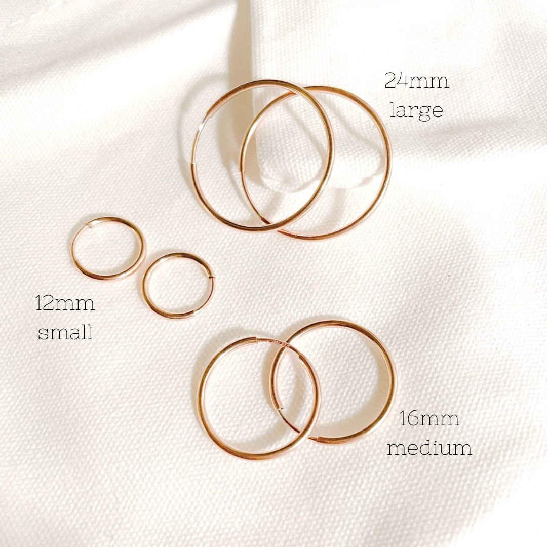 Rose gold sleeper on sale hoops